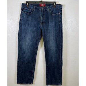 Lucky Brand 361 Vintage Straight Jeans Men's 36x32 Blue Cotton5 Pocket Logo